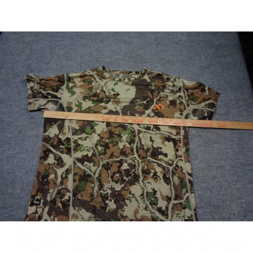 First Lite Shirt Mens L Wick Camo Short Sleeve Creck Neck Merino Wool
